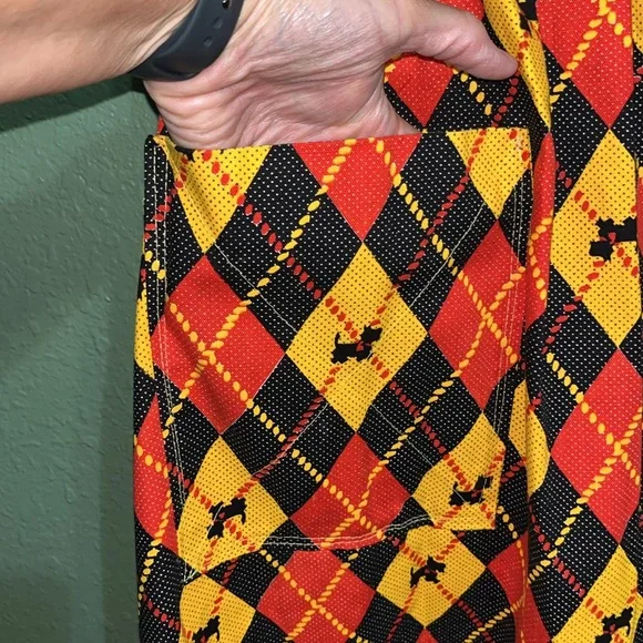 Vintage 50s 60s Scotty Dog Argyle Dress Jumper Sleeveless Overall - Picture 6 of 10